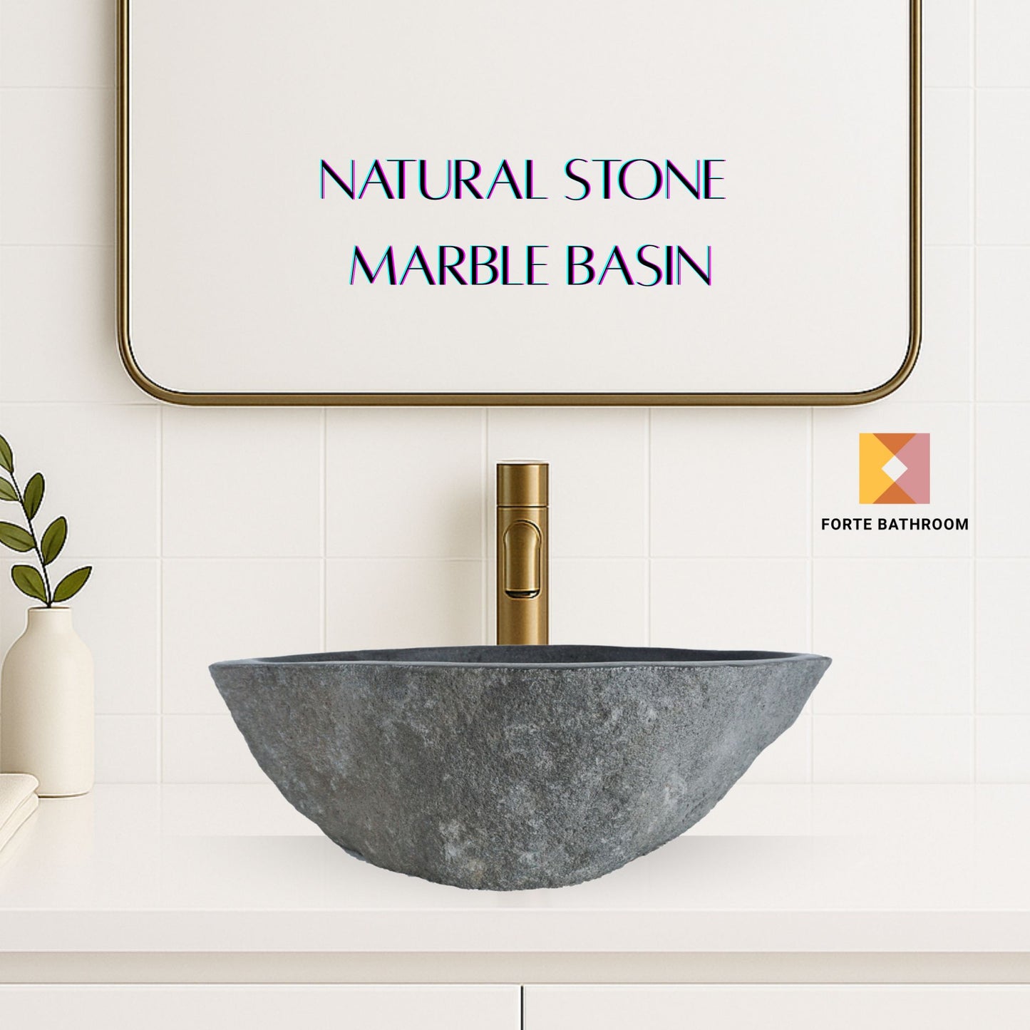 Natural River stone Bathroom Basin - Rock Exterior - Polished Interior - sm/med/lge - dark grey