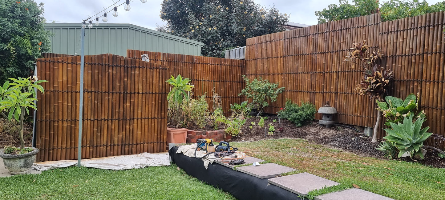 Bamboo Fence Panels Perth - Dark Colour (H2400 x W1000mm)