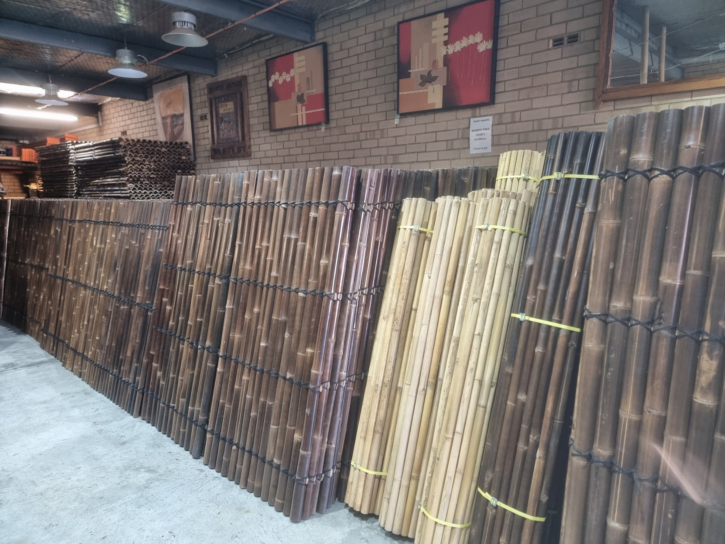 Bamboo Fence Panels Perth - Dark Colour (H2100 x W1000mm)