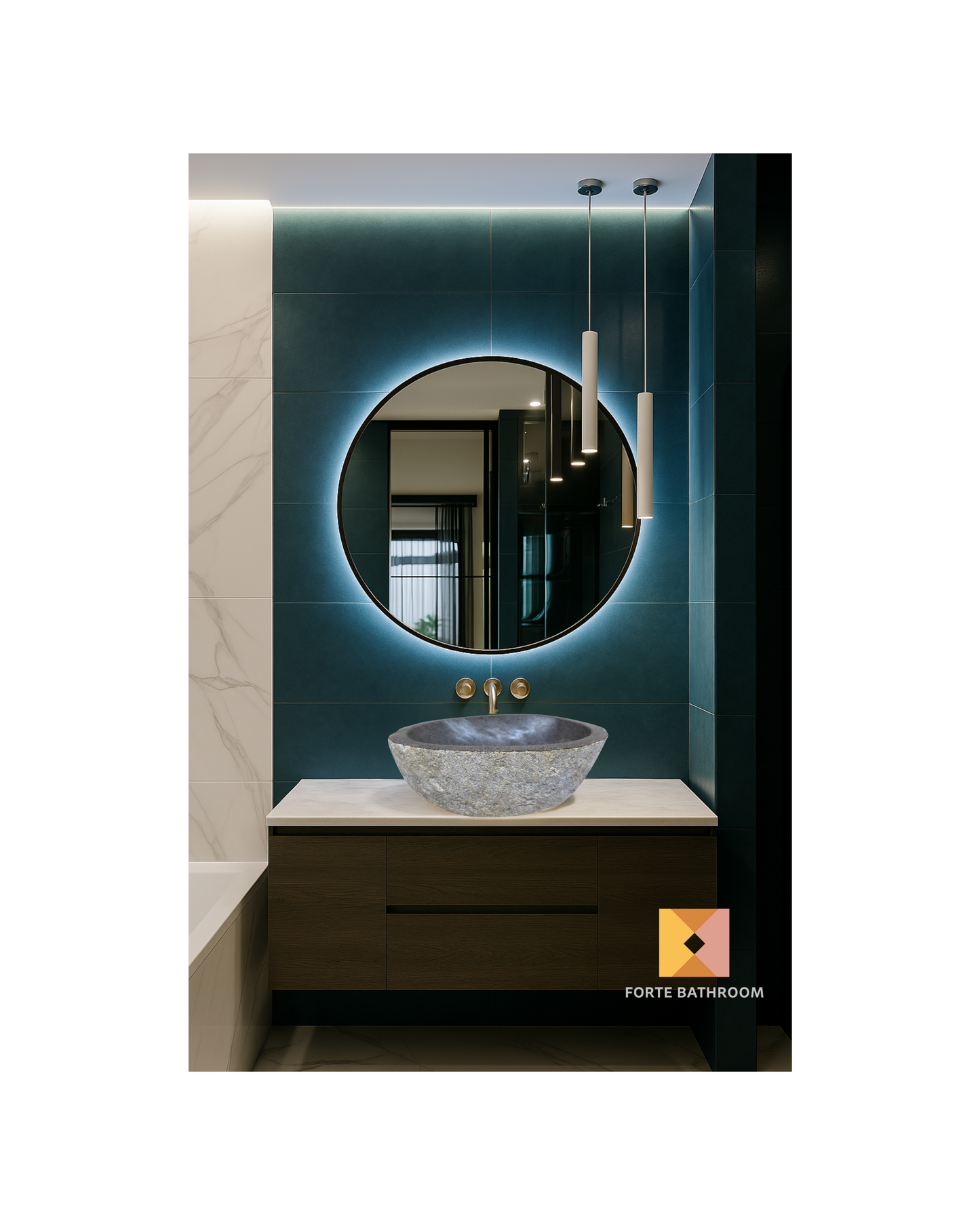 Natural River stone Bathroom Basin - Rock Exterior - Polished Interior - sm/med/lge - dark grey