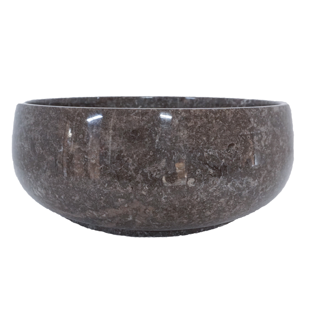 Round Marble Vanity Basin – Polished Finish 02 – Height 15cm - Cream or Grey – Dia 40/45cm - Natural Stone