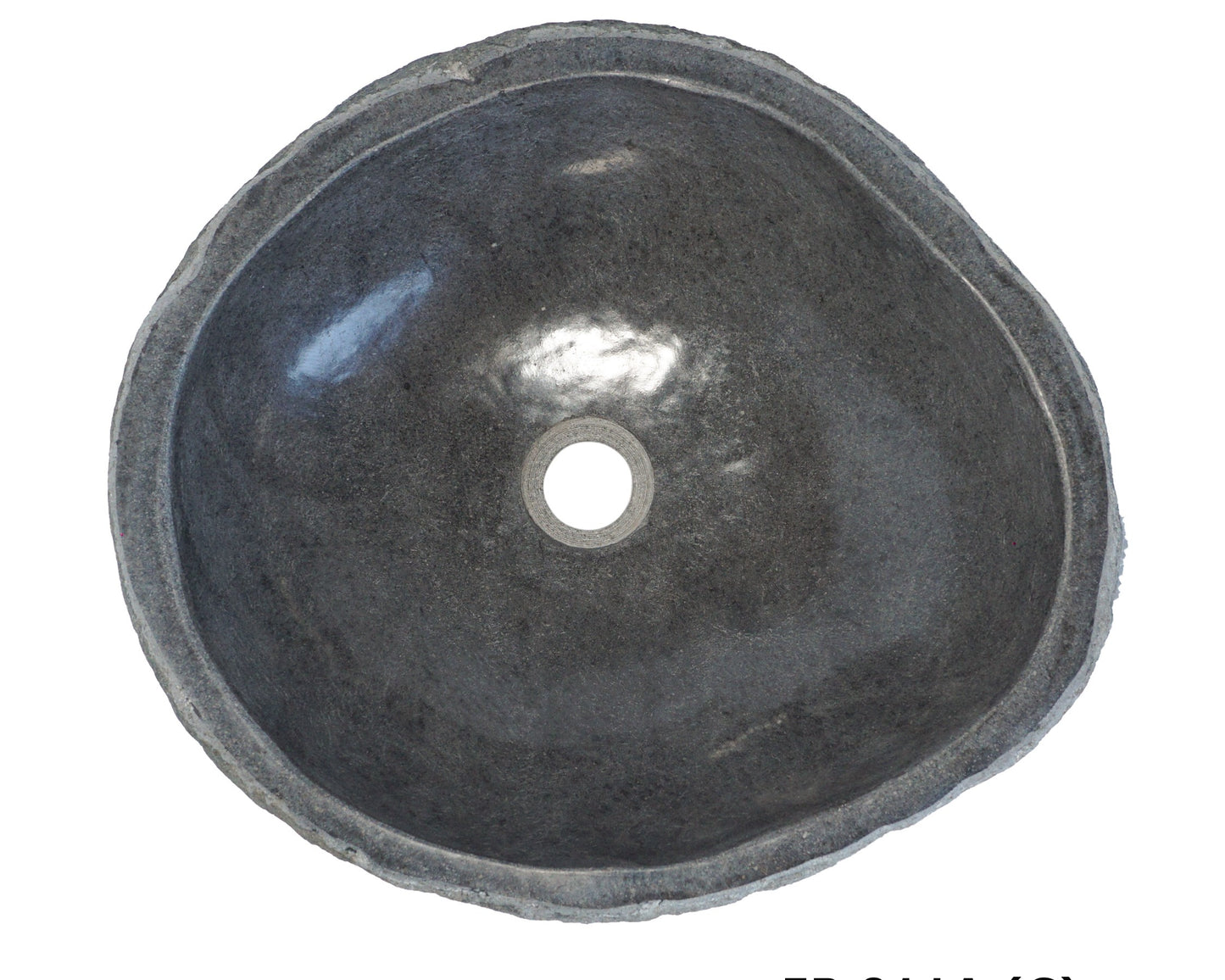 Natural River stone Bathroom Basin - Rock Exterior - Polished Interior - sm/med/lge - dark grey