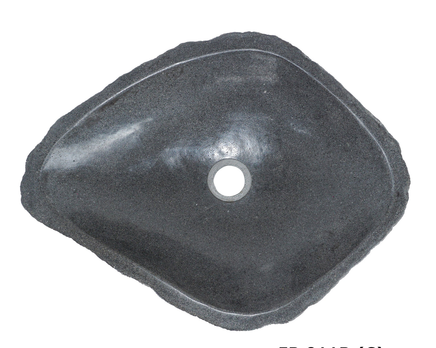 Natural River stone Bathroom Basin - Rock Exterior - Polished Interior - sm/med/lge - dark grey