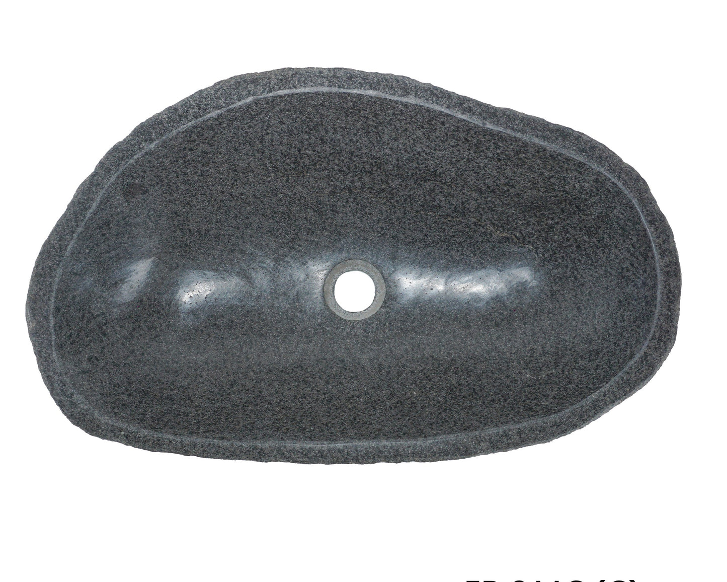 Natural River stone Bathroom Basin - Rock Exterior - Polished Interior - sm/med/lge - dark grey