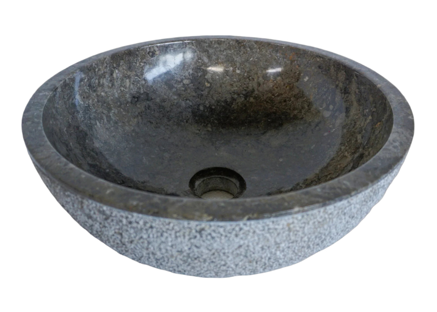 Forma Eros - Marble Vanity Basin -Textured Exterior 01 - 15cm Height - Cream or Grey - 35/40/45cm - Natural Stone