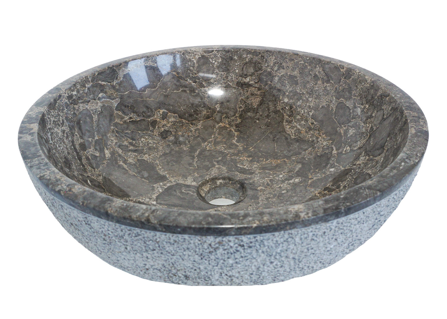 Forma Eros - Marble Vanity Basin -Textured Exterior 01 - 15cm Height - Cream or Grey - 35/40/45cm - Natural Stone