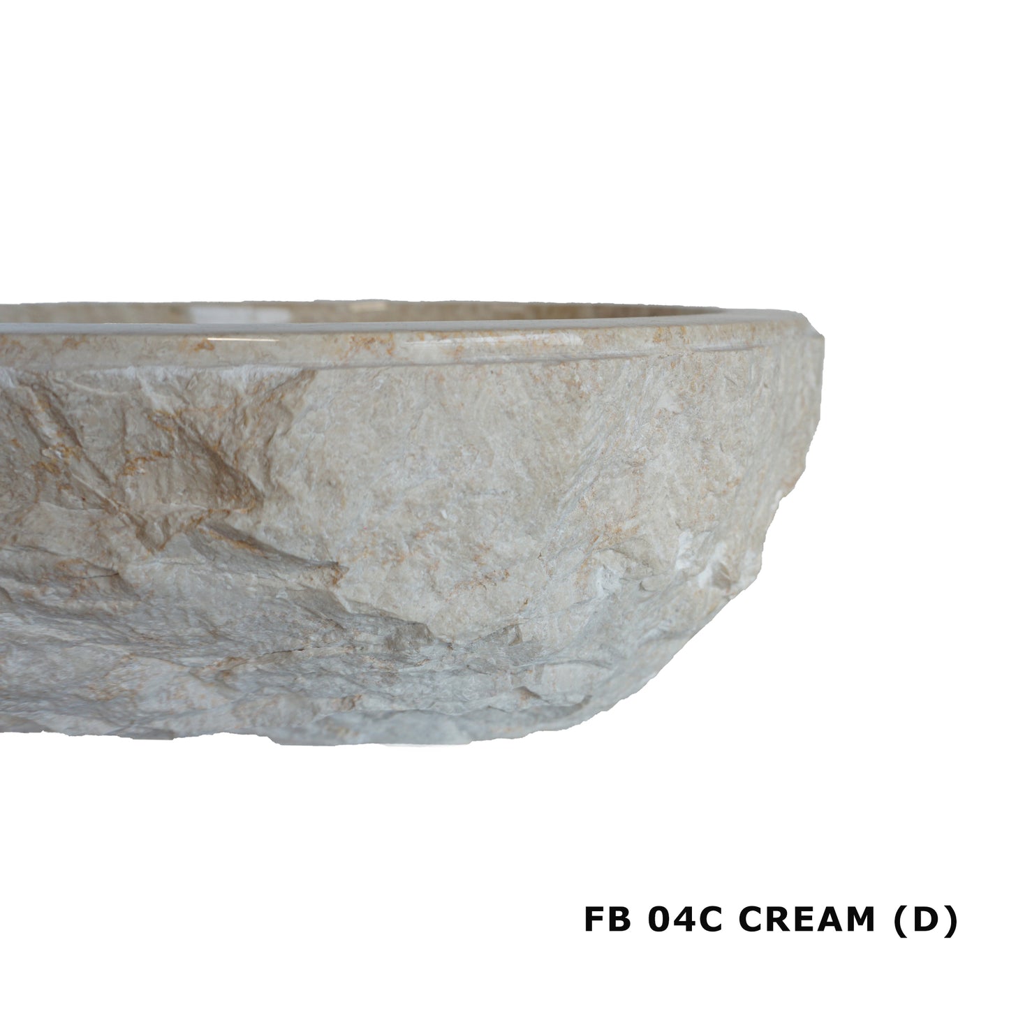 Sierra Round Marble Vanity Basin – Rock Texture - 15/17cm Height – Cream – 40/45cm