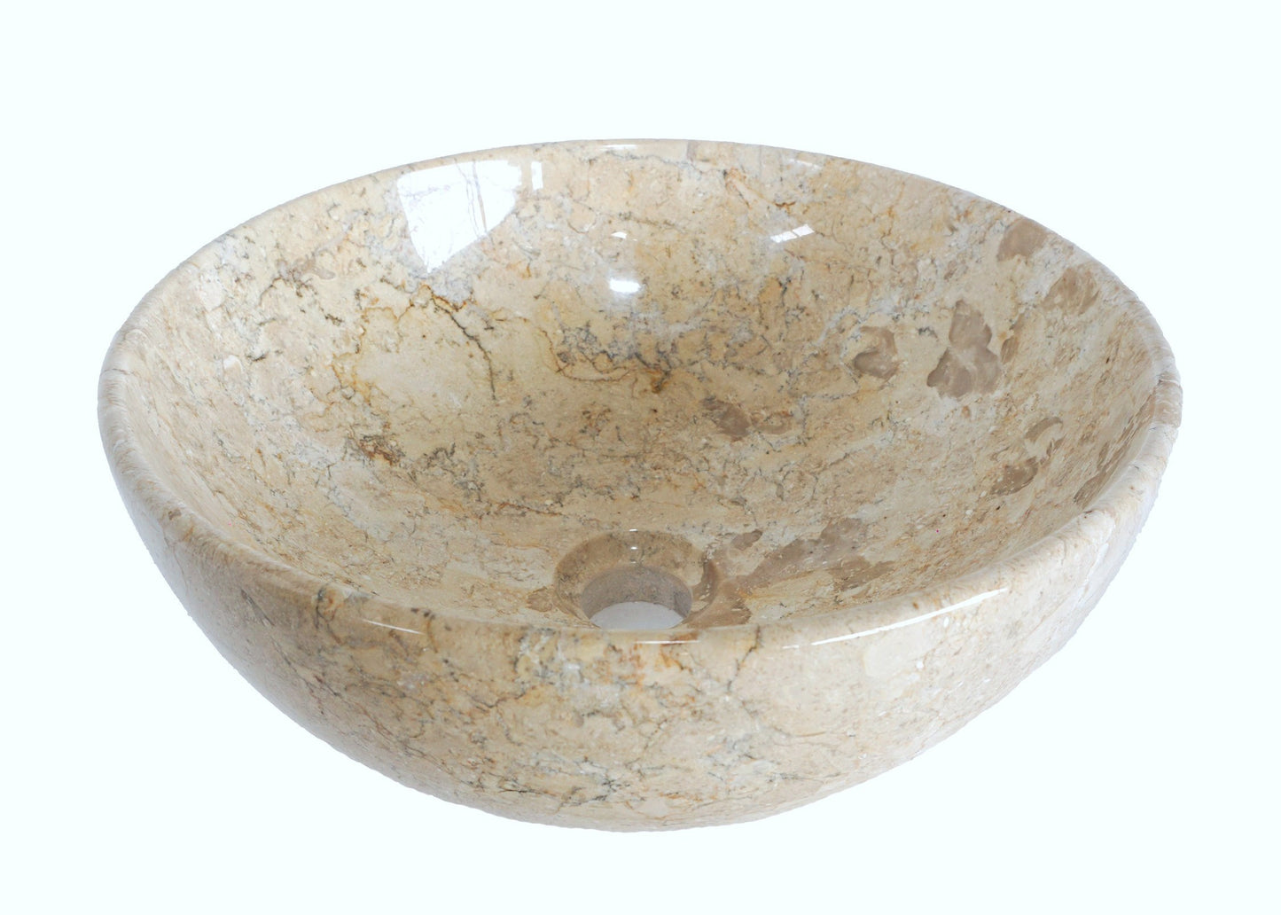 Pure Form - Polished Marble Vanity Basin – 15cm Height – Cream or Grey – 35/40/45cm - Natural Stone