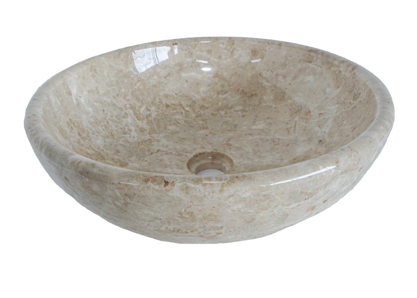 Pure Form - Polished Marble Basin – 12cm Height – Cream or Grey – Dia 35/40/45cm - Natural Stone