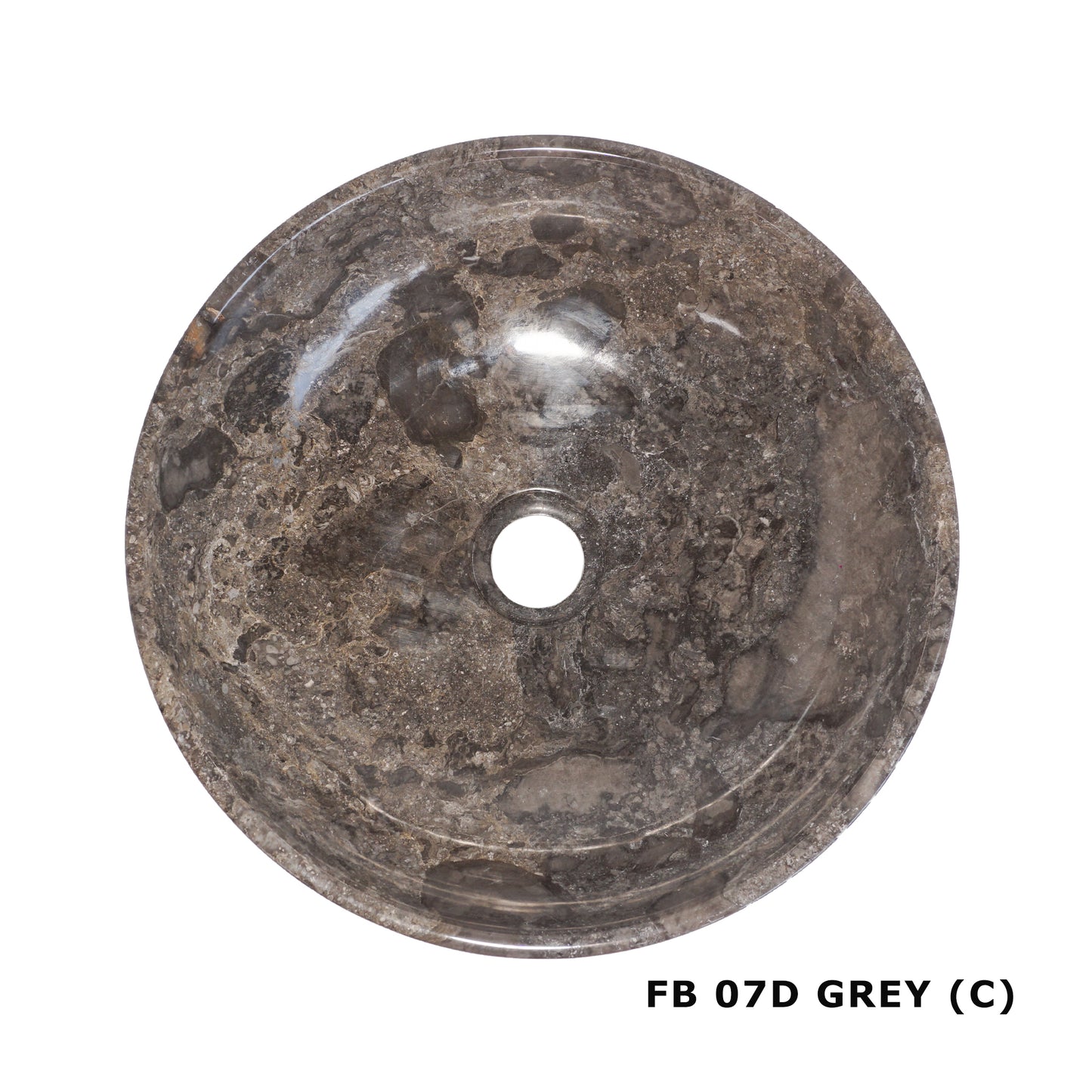 Polished Round Marble Vanity Basin – 15cm Height – Cream or Grey – 35/40/45cm - Natural Stone