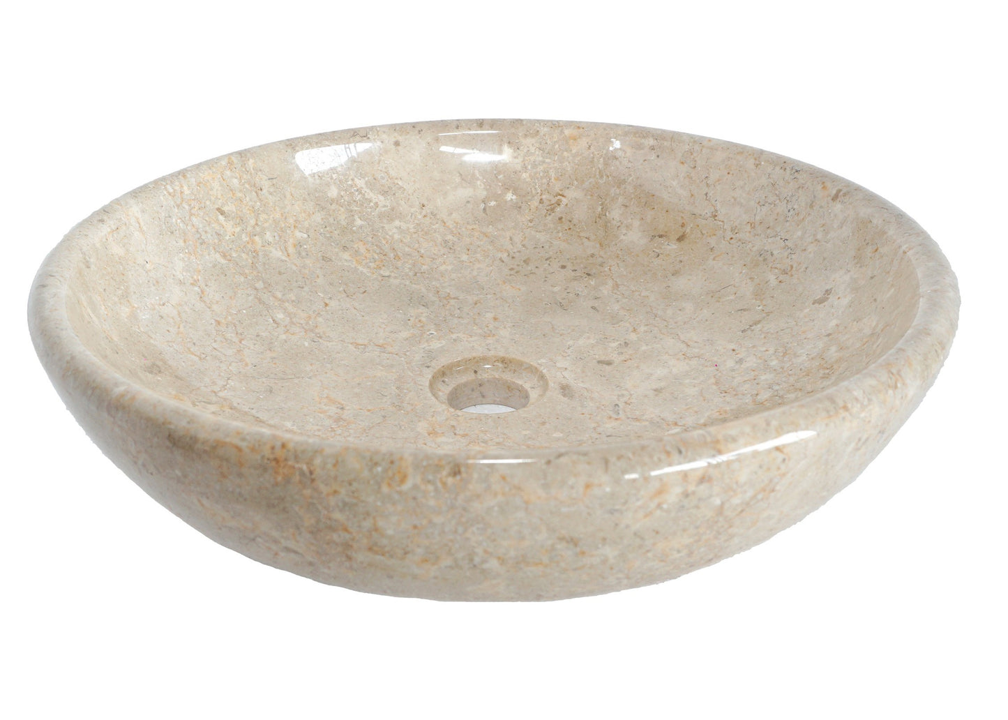 Pure Form - Polished Marble Basin – 12cm Height – Cream or Grey – Dia 35/40/45cm - Natural Stone