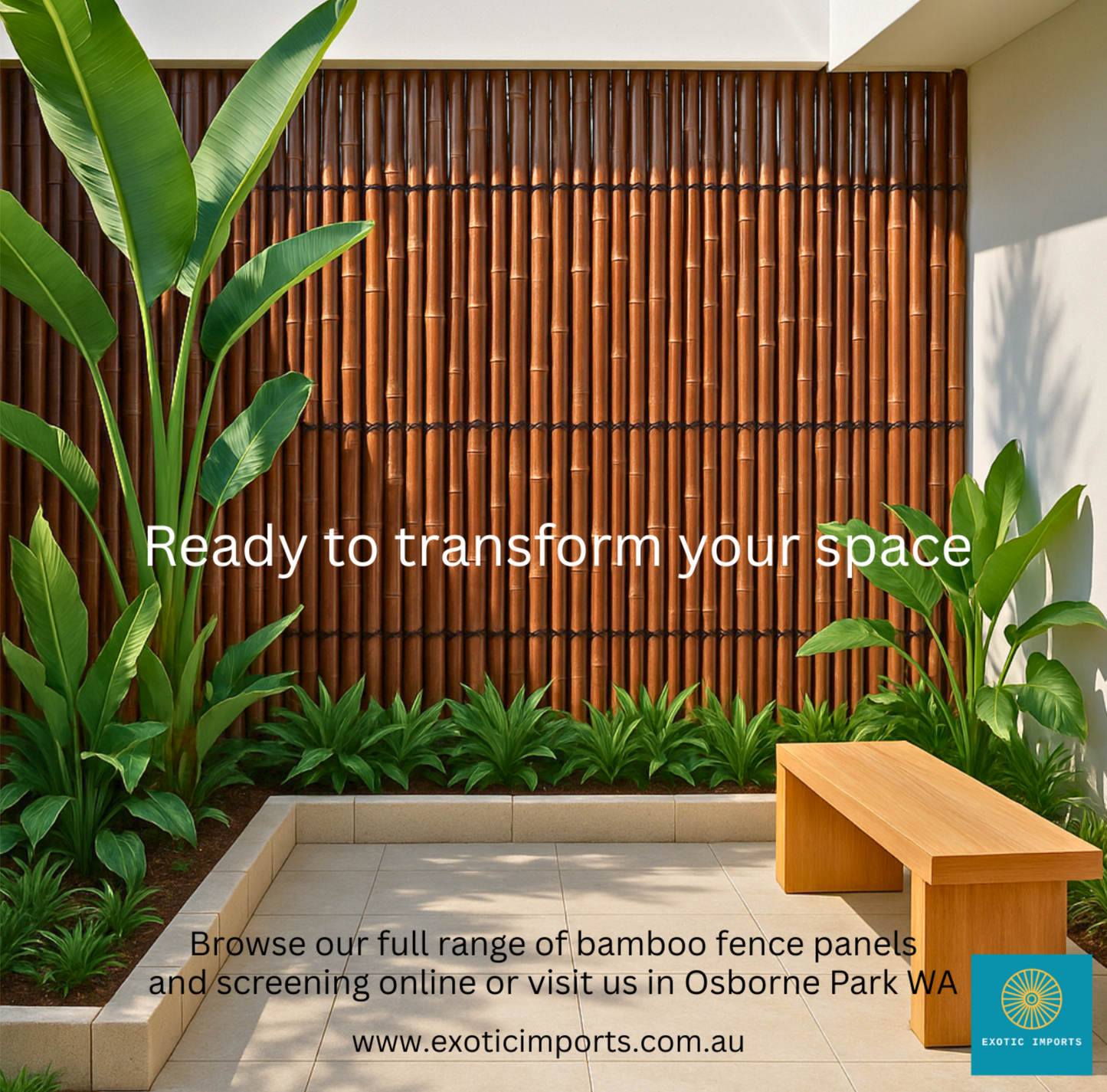 Bamboo Fence & Screening - Height 2100mm x Width 1000mm