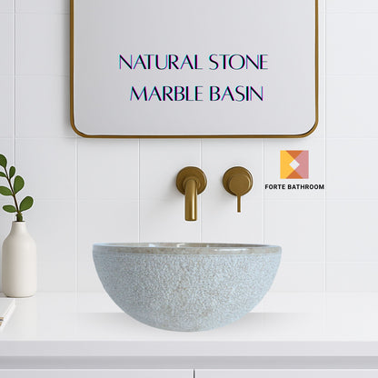 Forma Eros - Marble Vanity Basin -Textured Exterior 01 - 15cm Height - Cream or Grey - 35/40/45cm - Natural Stone