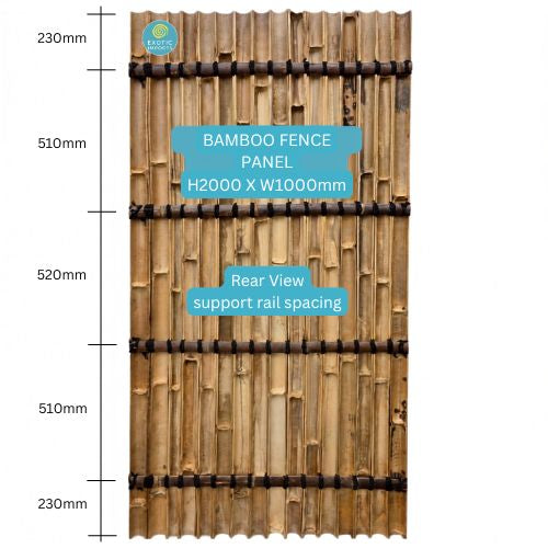 Bamboo Fence Panels Perth – 2000mm x 1000mm Natural Screening