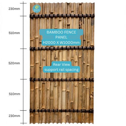 Bamboo Fence Panels Perth – 2000mm x 1000mm Natural Screening