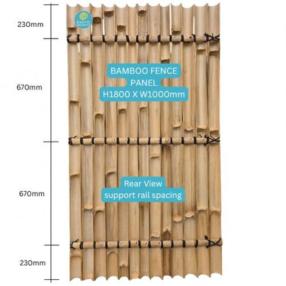 Bamboo Fence Panels Perth – 1800mm x 1000mm Natural Screening
