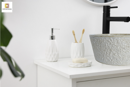 Forma Stria - Marble Vanity Basin - Textured finish - H15cm - Cream or grey - Dia 40cm - Natural Stone