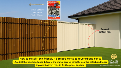 Bamboo Fence Panels Perth - Dark Colour (H1800 x W1000mm)