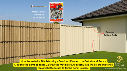Bamboo Fence Panels Perth - Natural Colour (H2000 x W1000mm)