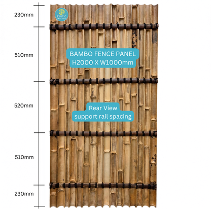 Bamboo Fence Panels Perth – 2000mm x 1000mm Dark Screening