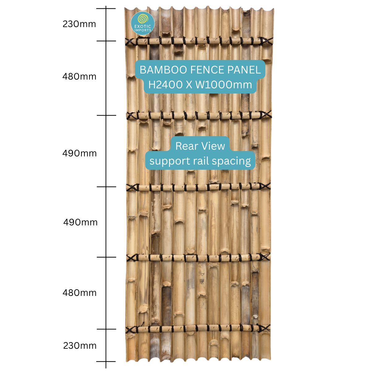 Bamboo Fence Panels Perth – 2400mm x 1000mm Natural Screening
