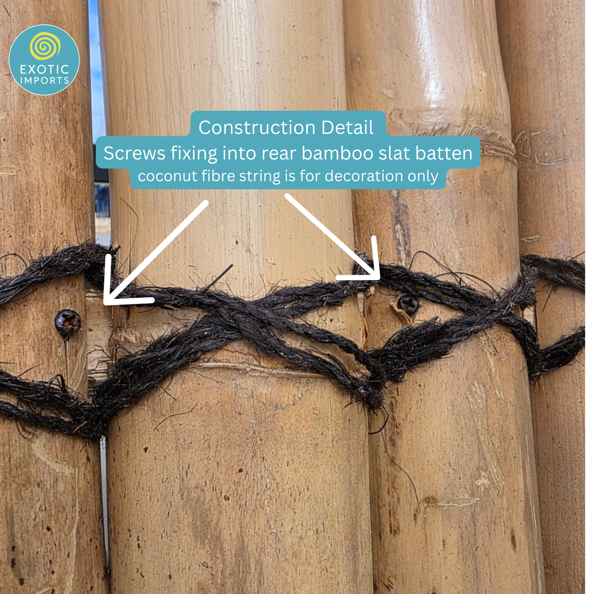 Bamboo Fence Panels Perth – 1800mm x 1000mm Natural Screening