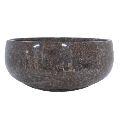 Round Marble Vanity Basin – Polished Finish 02 –  Height 15cm - Cream or Grey – Dia 40/45cm - Natural Stone