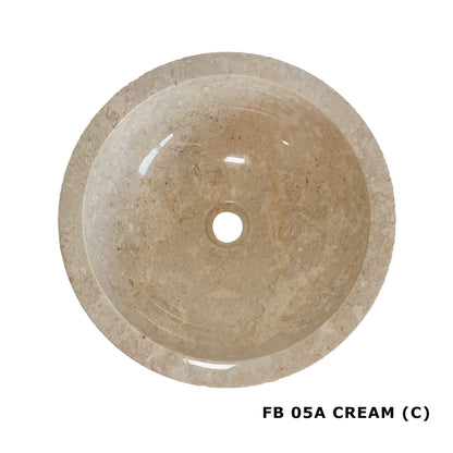 Forma Lucid - Marble Vanity Basin - Polished finish - H15cm - Cream or grey - Dia 40cm - Natural Stone