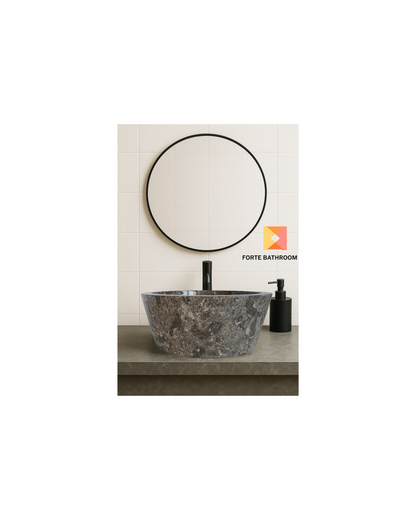 Forma Lucid - Marble Vanity Basin - Polished finish - H15cm - Cream or grey - Dia 40cm - Natural Stone
