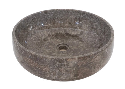 Round Marble Vanity Basin – Polished Finish 02 –  Height 15cm - Cream or Grey – Dia 40/45cm - Natural Stone