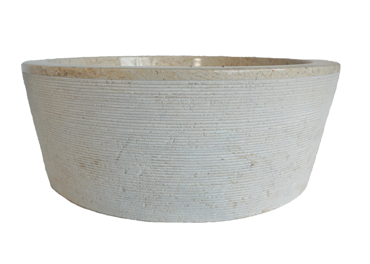 Forma Linea - Marble Vanity Basin - Textured finish - H15cm - Cream or grey - Dia 40cm - Natural Stone