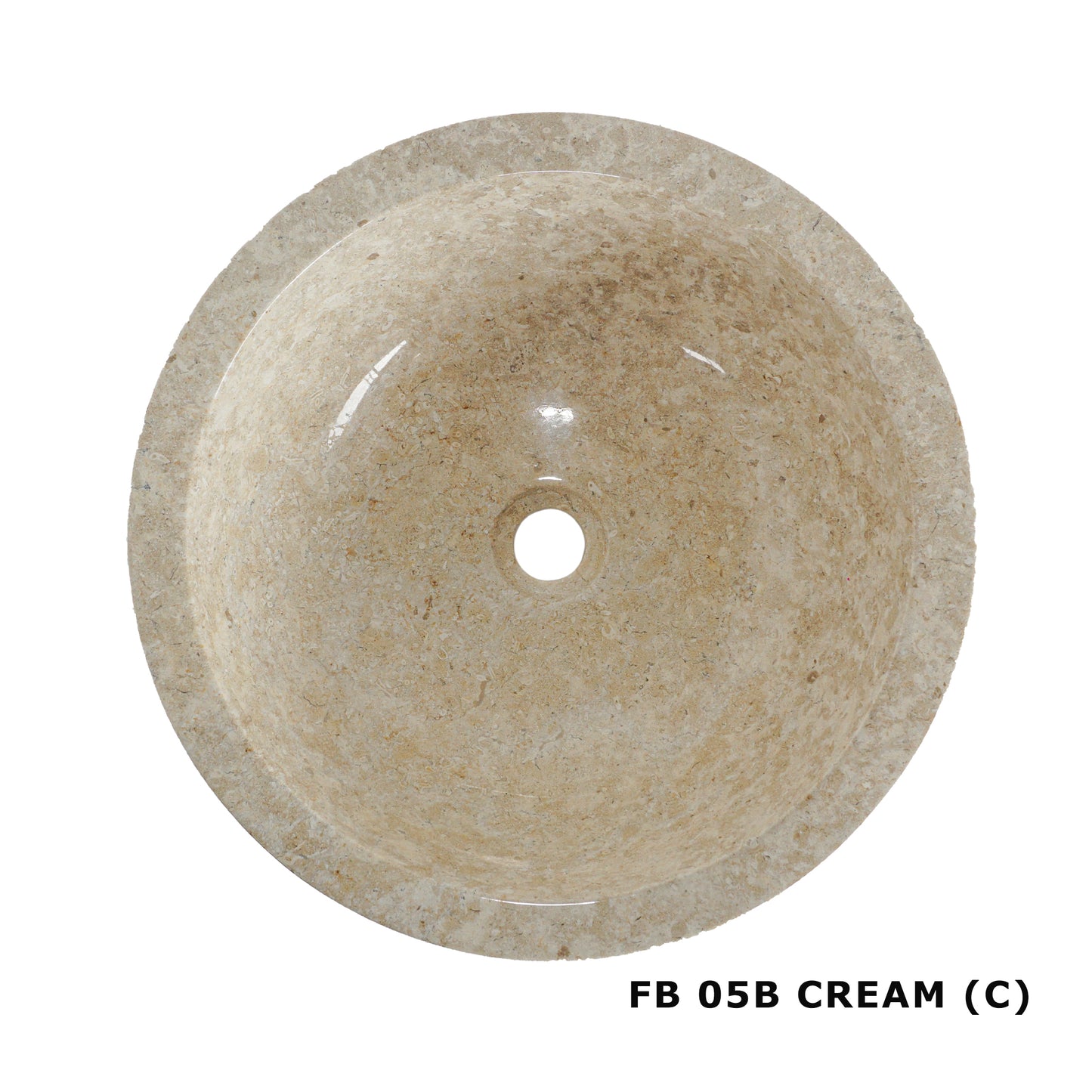 Forma Linea - Marble Vanity Basin - Textured finish - H15cm - Cream or grey - Dia 40cm - Natural Stone