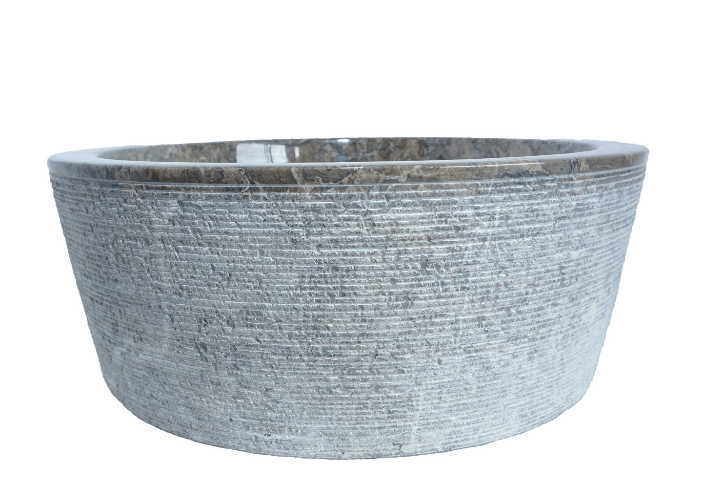 Forma Linea - Marble Vanity Basin - Textured finish - H15cm - Cream or grey - Dia 40cm - Natural Stone
