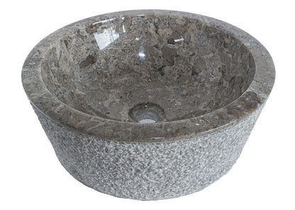 Forma Stria - Marble Vanity Basin - Textured finish - H15cm - Cream or grey - Dia 40cm - Natural Stone
