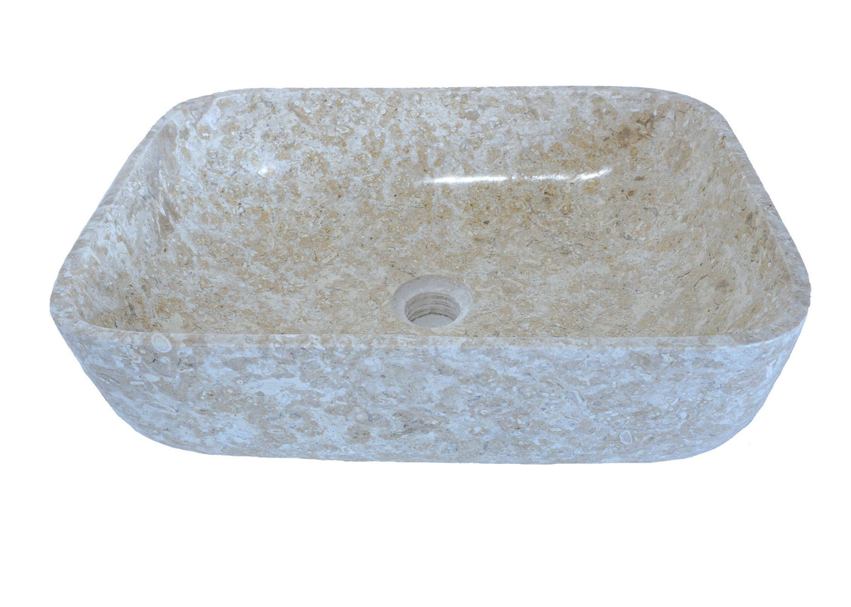 Forma Axis FB12C cream marble vanity basin, angled view