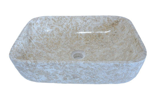 Forma Axis FB12C cream marble vanity basin, angled view