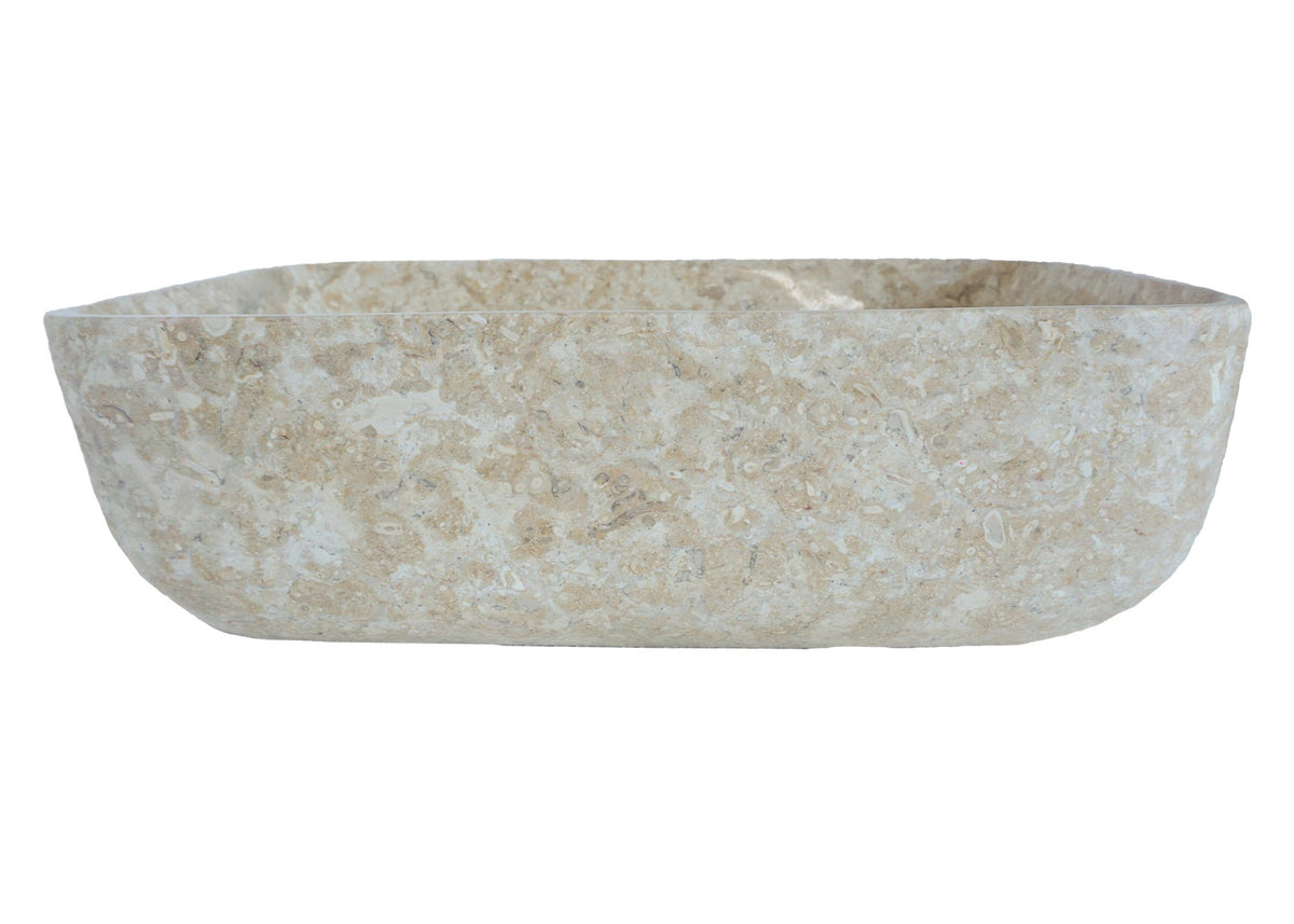 Forma Axis FB12C cream marble vanity basin, front view