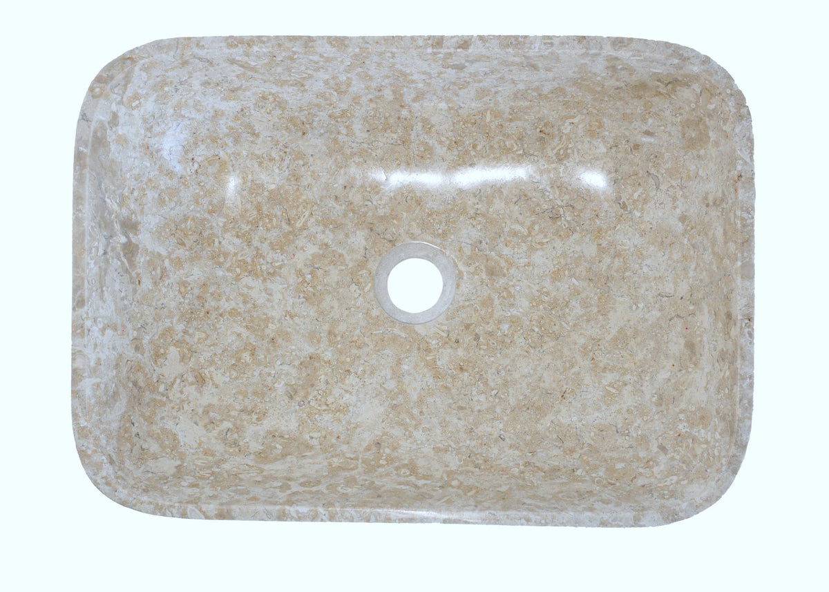 Forma Axis FB12C cream marble vanity basin, overhead view