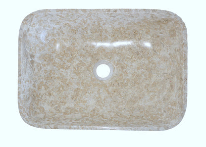 Forma Axis FB12C cream marble vanity basin, overhead view